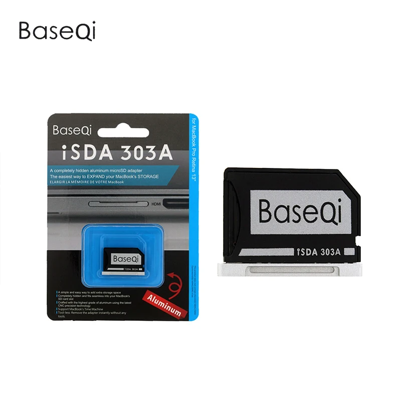 Оригинальный алюминиевый адаптер для Micro SD /TF карт BaseQi NinjaDrive Macbook Pro Retina 13/15 дюймов