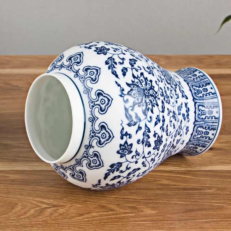 Античный Фарфор Jingdezhen синий и белый общий бак банки для чая банки для хранения
