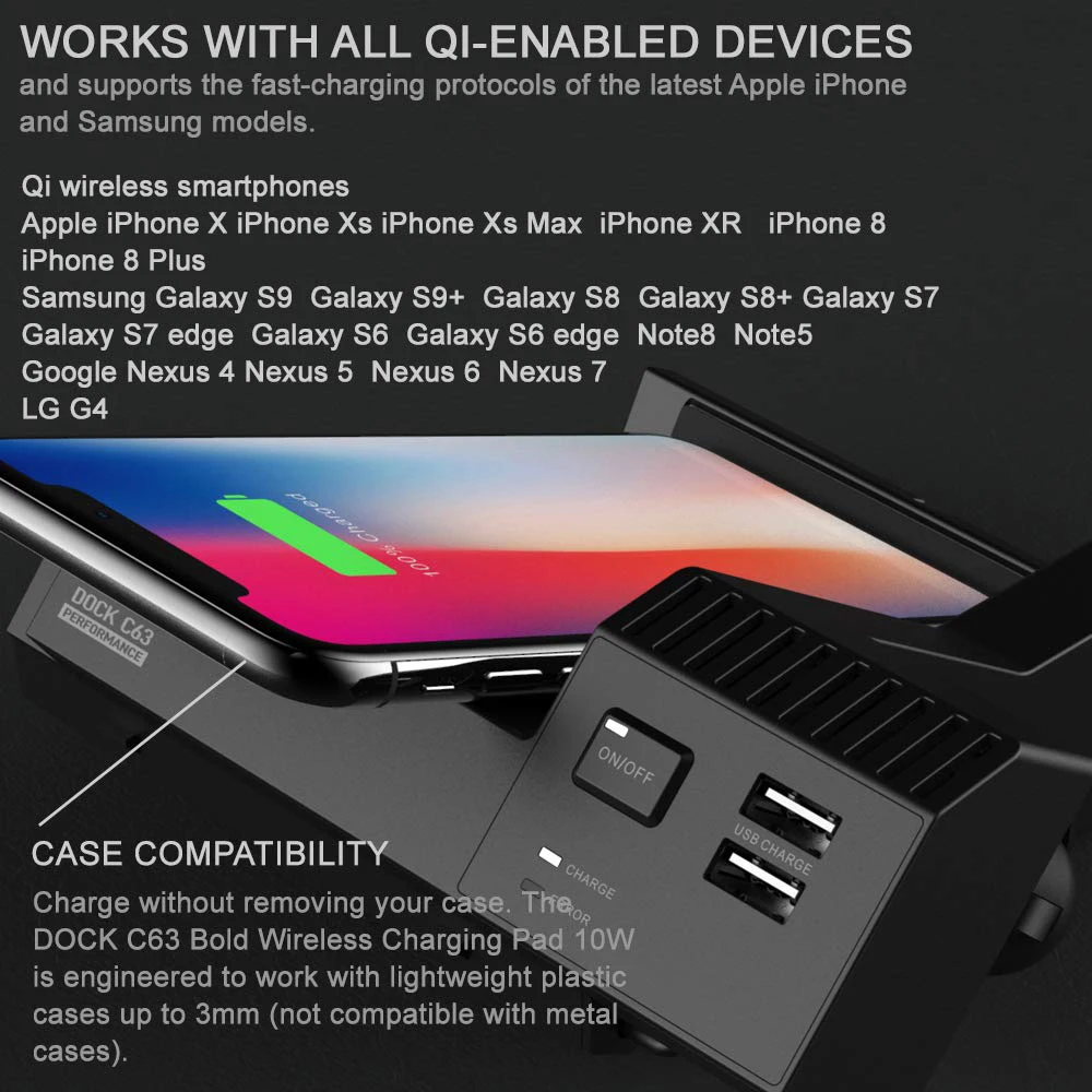 10W Wireless Charger For Mercedes Benz C63 2014~2019 Car Charging Qi iphone Android Phone Plug and plag Accessories | Автомобили и