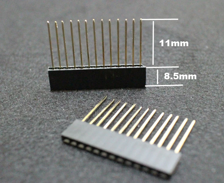 Hellotronics 50 шт./лот 8,5/0/10,5 мм 0,1 ''шаг 0.4U с позолотой укладки заголовок 1x13 стекируемые женский Заголовок
