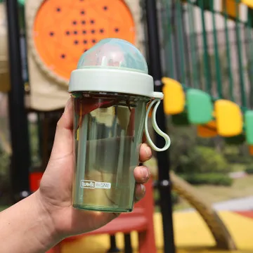 420ml green Креативная Мода Пара соломенная чашка пластиковая фитнес водная чашка двойной напиток индивидуальная водная чашка - Цвет: 420ml green