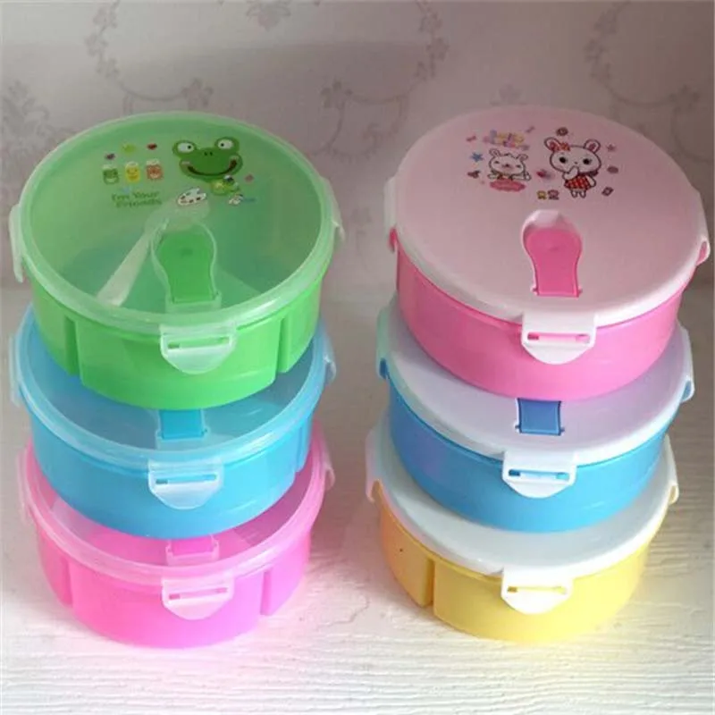 1 шт. 3 в милый ребенок миска ланч Кокс один Слои с ложкой студенческие коробки для