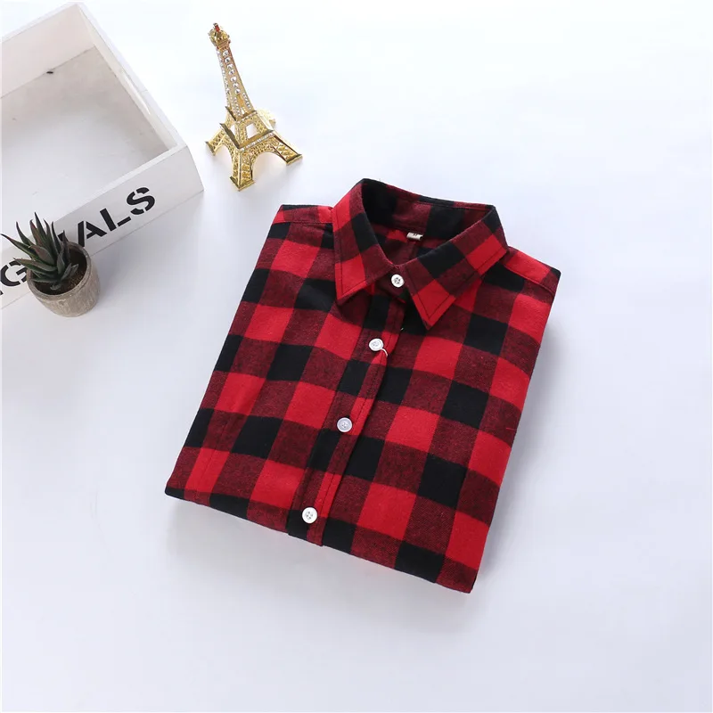 Женские клетчатые блузки рубашка специальное предложение полная Новинка 2018