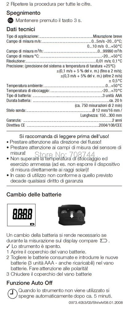 Testo 405-V1 0560 4053 Термальность Анемометр С Канальные Организатор ветер Скорость метр тестер! Testo405-V1