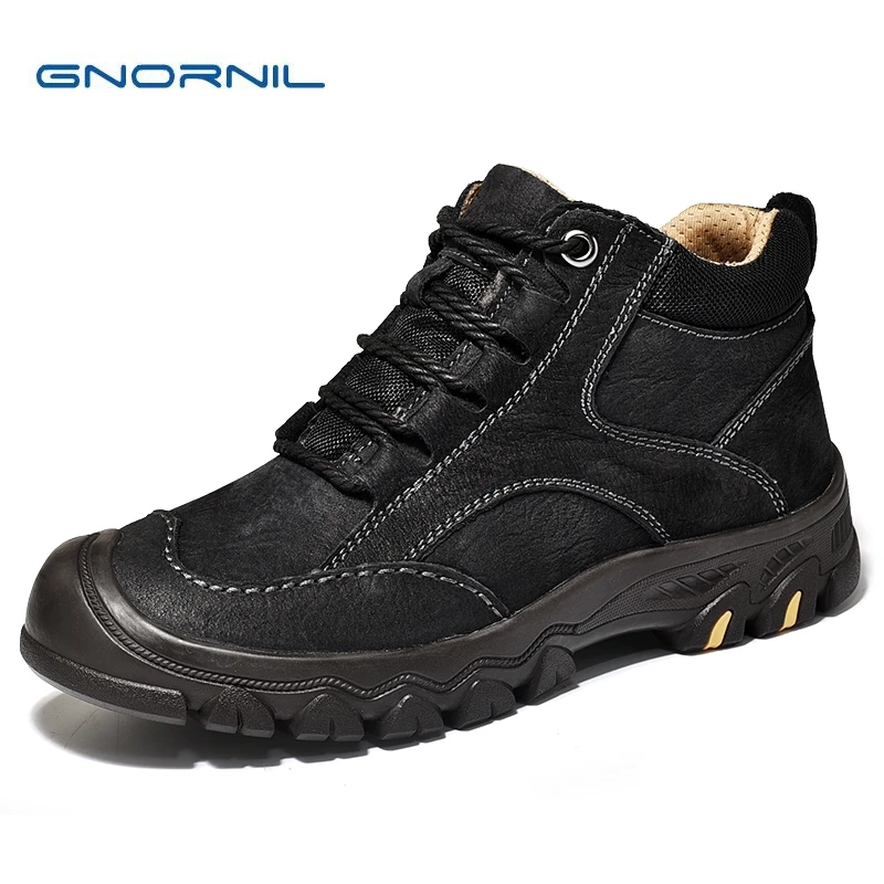 GNORNIL/брендовые теплые зимние мужские ботинки с мехом модная уличная спортивная