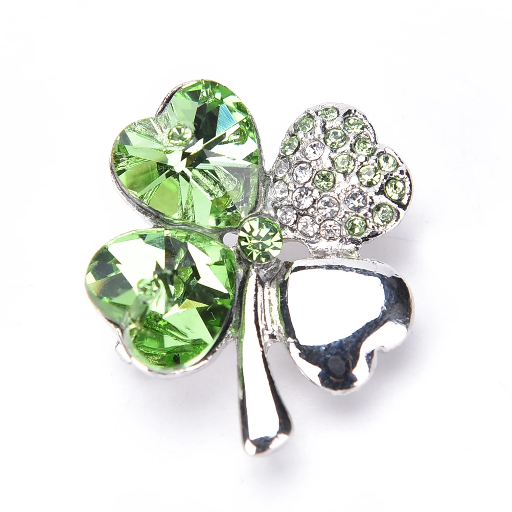 Кристальная тканевая булавка брошь в форме четырехлистного клевера|pin brooch|cloth