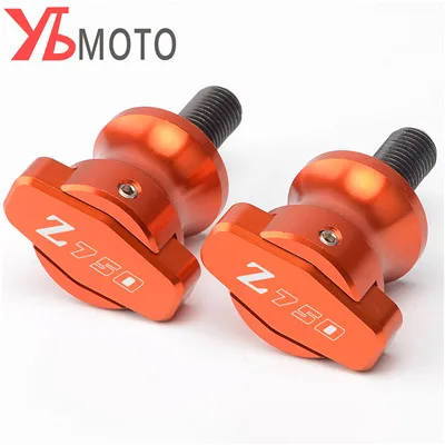 Orange Для Kawasaki z750 аксессуары z 750 Z750R Z750S 2004 2005 2006 2007- Мотоцикл с ЧПУ маятник Слайдеры Катушки z750 логотип 10 мм - Цвет: Orange