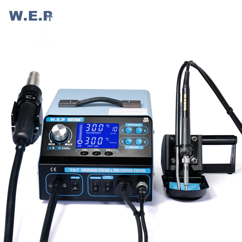 WEP 992DA+ BGA насос ремонтная доска дымоотсоска пайка горячим воздухом станция SMD паяльная станция с паяльником быстрый нагрев