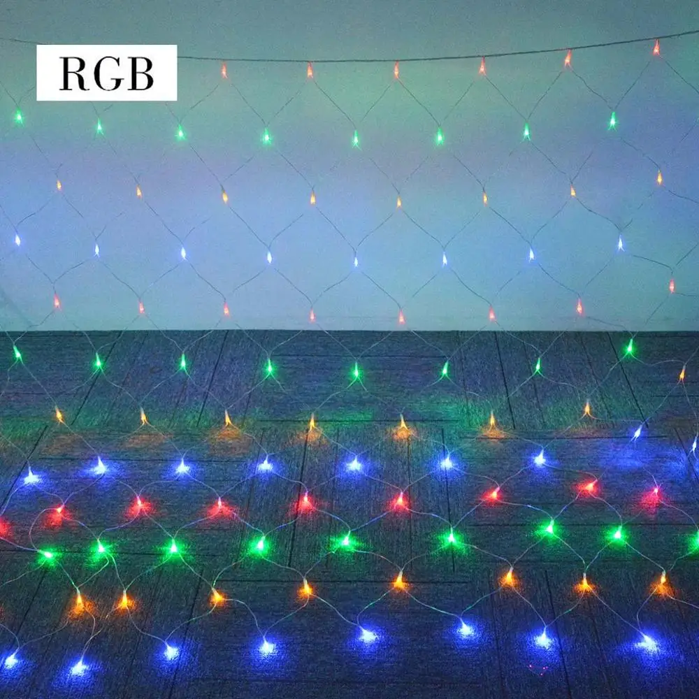 changeable 1,5*1,5 м/3*2 м/6*4 м сеточная структура светодиодный Строка 220 V для создания сказочной атмосферы на открытом воздухе свет Водонепроницаемый сад Рождественская елка оконные шторы, декоративная лампа - Испускаемый цвет: changeable