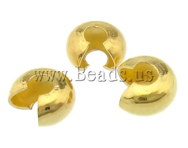 Оптовая продажа обжимные бусины 200 шт. золотистые посеребренные Обжимные 5 мм с