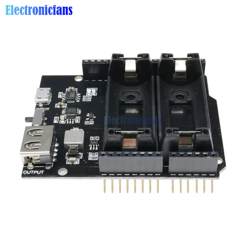 ESP8266 ESP32 Питание Перезаряжаемые Двойной 16340 литий Батарея Зарядное устройство Щит Модуль двойной Выход 3,3 V 5V Для Arduino UNO R3