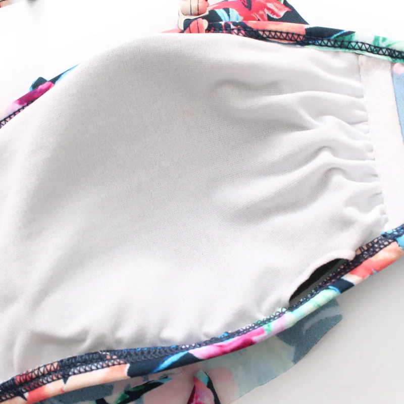 CTS оборками печатных купальники Для женщин бикини комплект 2 шт. Высокая Талия