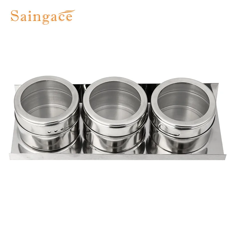SAINGACE 3 шт./4 шт./6 шт. Герметичные банки из нержавеющей стали для хранения банок для специй с прозрачными крышками бутылка для приправ u70526 RTT
