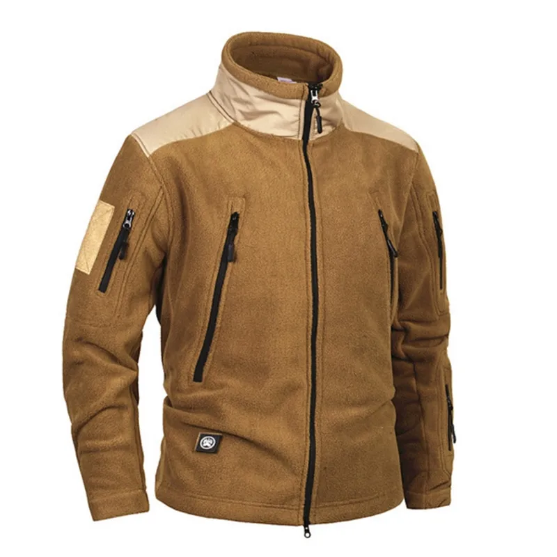 Мужская Утепленная куртка Polartec армейская флисовая с множеством карманов