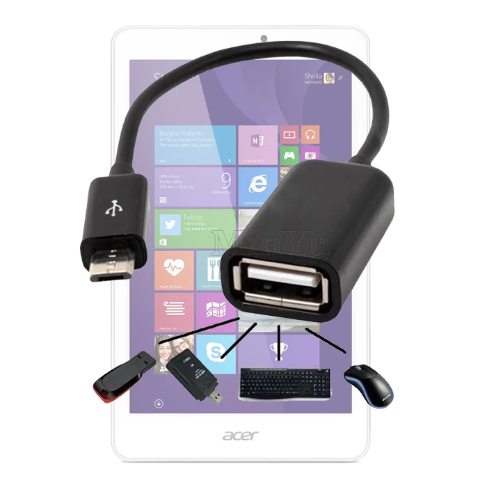 Адаптер Micro USB хоста OTG для Acer Iconia One 8 B1-850 Predator B1-721 5Pin 2 0 адаптер | Компьютеры и офис