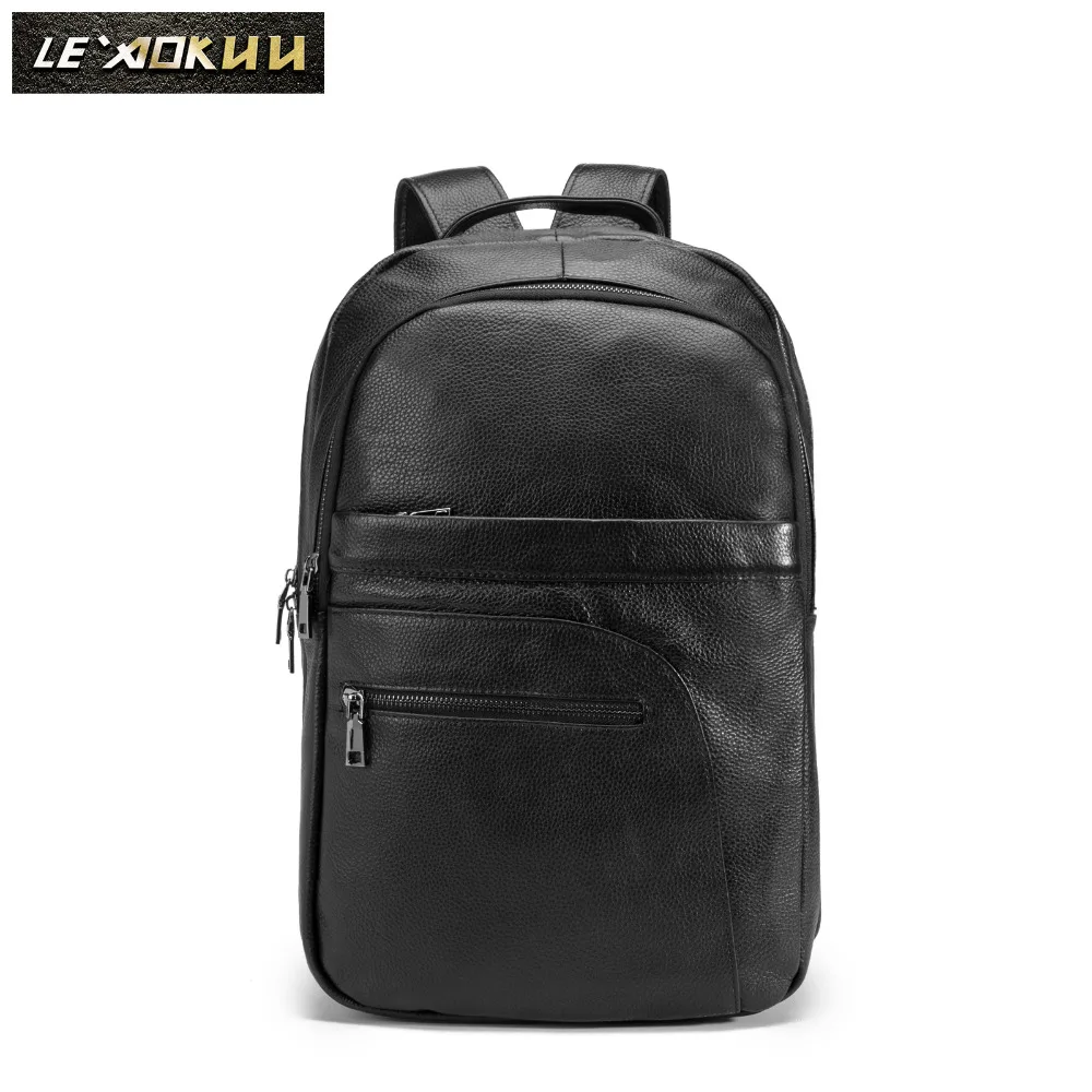

Дизайнерский мужской оригинальный кожаный повседневный модный рюкзак большой емкости для путешествий, школы, колледжа, 17 дюймов, рюкзак, Ст...