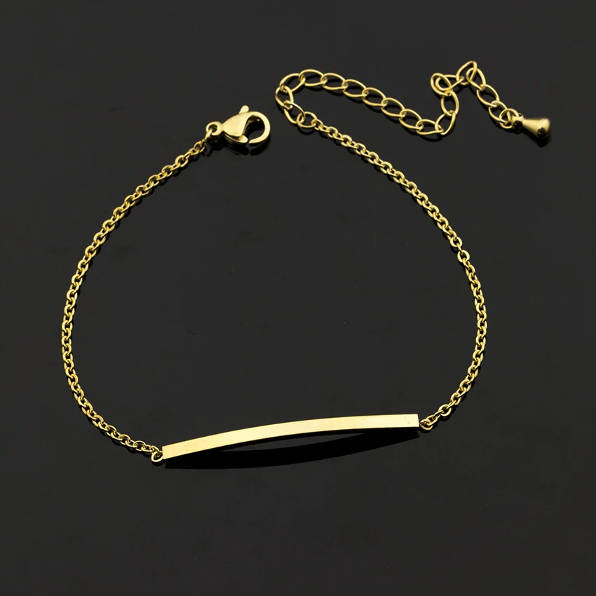 Wholesale 10piece Stainless Steel Minimalism Thin Strip Bracelet For Women Wedding Jewelry Gifts Charm Bar Femme | Украшения и