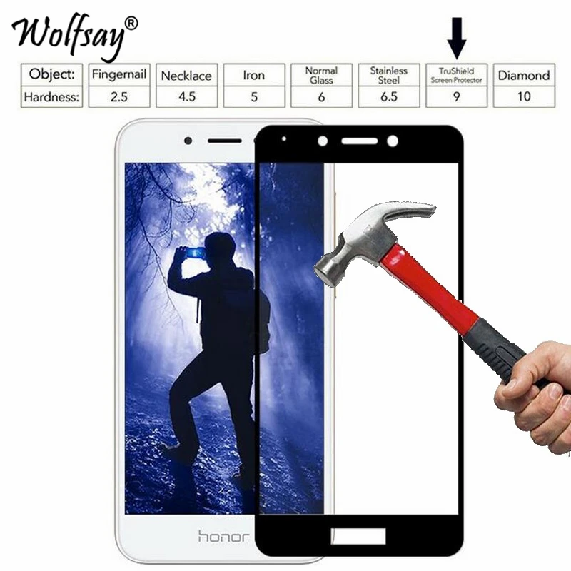 

Wolfsay For Tempered Glass Huawei Honor 6A Screen Protector 3D Curved Full Coverage Glass For Huawei Honor 6A Glass For Honor 6A