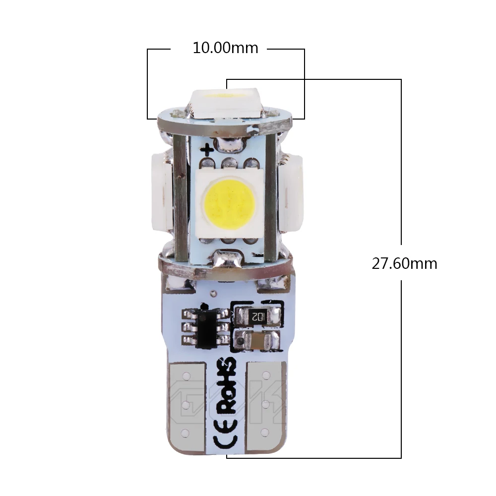 Светодиодные лампы t10 w5w 5smd 5050 5led 2 шт./лот Дешевые Автомобильные светодиодные