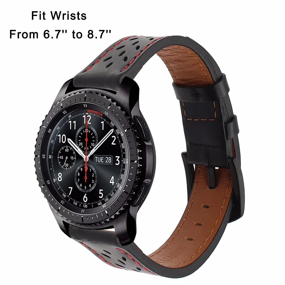 Итальянский ремешок из натуральной телячьей кожи для Samsung Gear S3 Galaxy Watch 46 мм