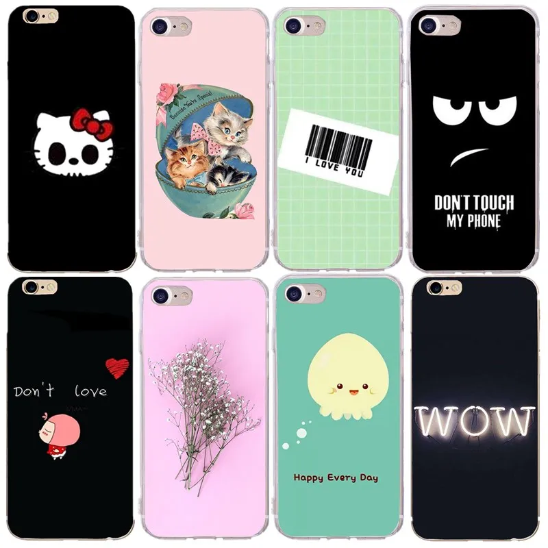 Чехол для iphone 5S 5 SE 6 6S с изображением темных глаз Китти код осьминога Funda X 7 8 PLUS