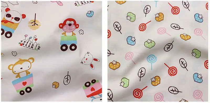 Печатный мультфильм саржа хлопчатобумажная ткань для DIY куклы пэчворк или детская одежда постельные принадлежности ткань различных размеров TJ8691
