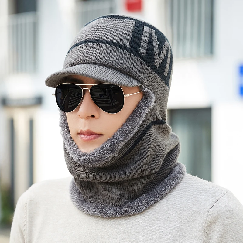 Зимние шапки Skullies Beanies шапка для мужчин и женщин шерстяной вязаный теплый плюшевый шарф шапки Балаклава маска Gorras Bonnet вязаная Лыжная шапка для снежной погоды