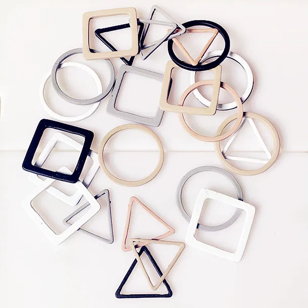 

Colorful Round Triangle Square Hollow Metal Findings For Jwelry Making Diy Earrings Hand Made Accessories Materials