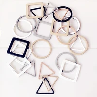 colorful round triangle square hollow metal findings for jwelry making diy earrings hand made accessories materials