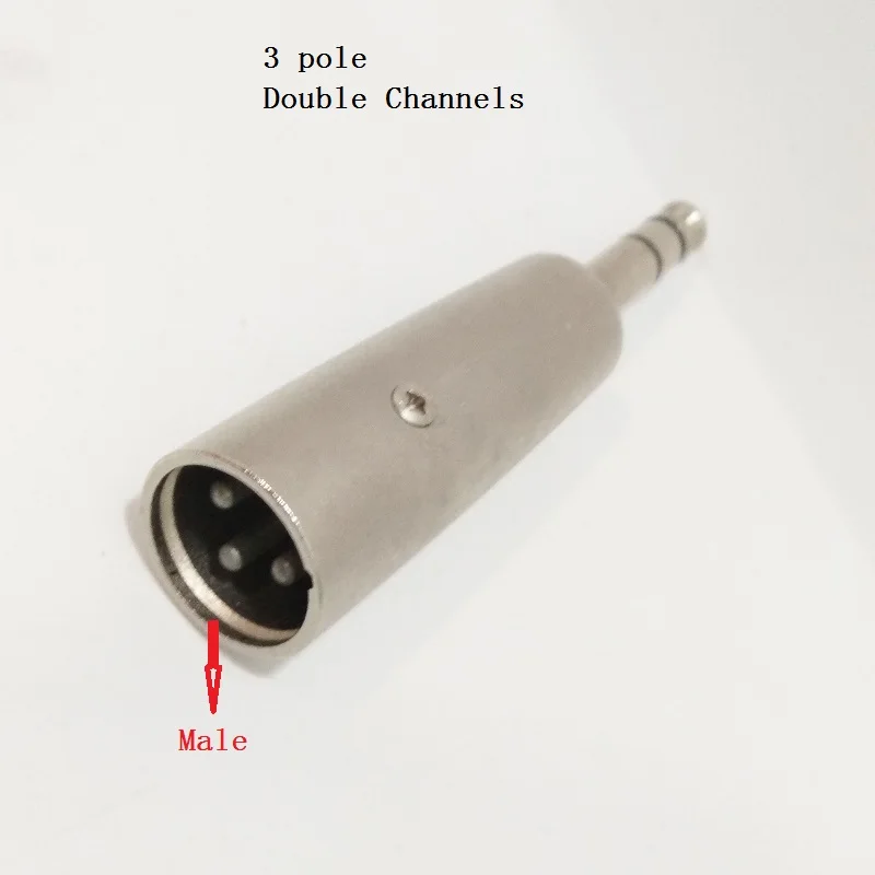 3 pole Male XLR 3Pin мама до 6,35 мм штекер Адаптер 2/3 полюсный динамик разъемы аудио шнур микрофонный адаптер разъем для микрофонного разъема - Цвет: 3 pole Male