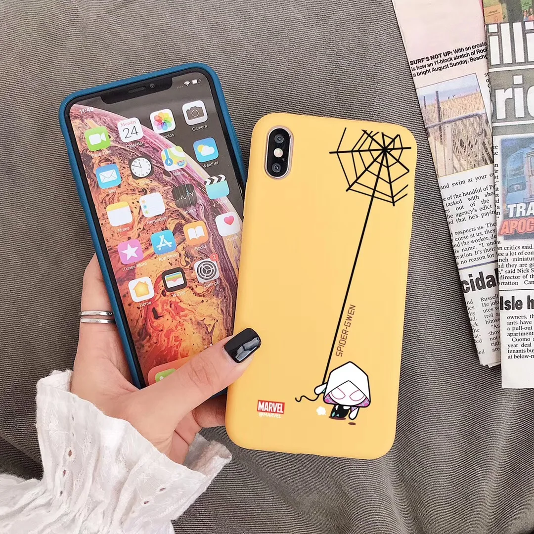 Крутой Марвел Человек паук-Гвен чехол для телефона iphone Xs 11 pro MAX XR X 6 6s 7 8 plus пара