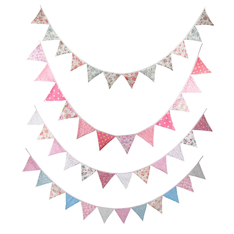 Новые цветные тканевые флаги 4 цветов баннеры для свадебного декора гирлянда