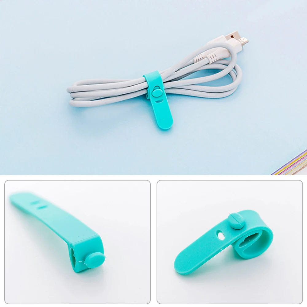 4 шт./лот однотонный силиконовый Кабельный органайзер usb кабель для сматывания