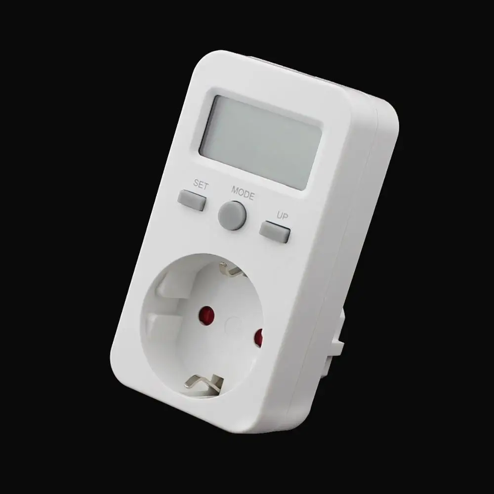 

Digital Energy Meter Socket Plug-in Electric Power Meter Energy Tester Monitor Checker LCD Display EU Plug 230V-50Hz 16A