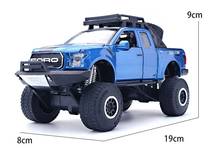 1:32 FORD F150 Raptor Pickup Diecast с музыкой мигающий автомобиль игрушка Подарки для детей сплав моделирование большое колесо внедорожник Z523