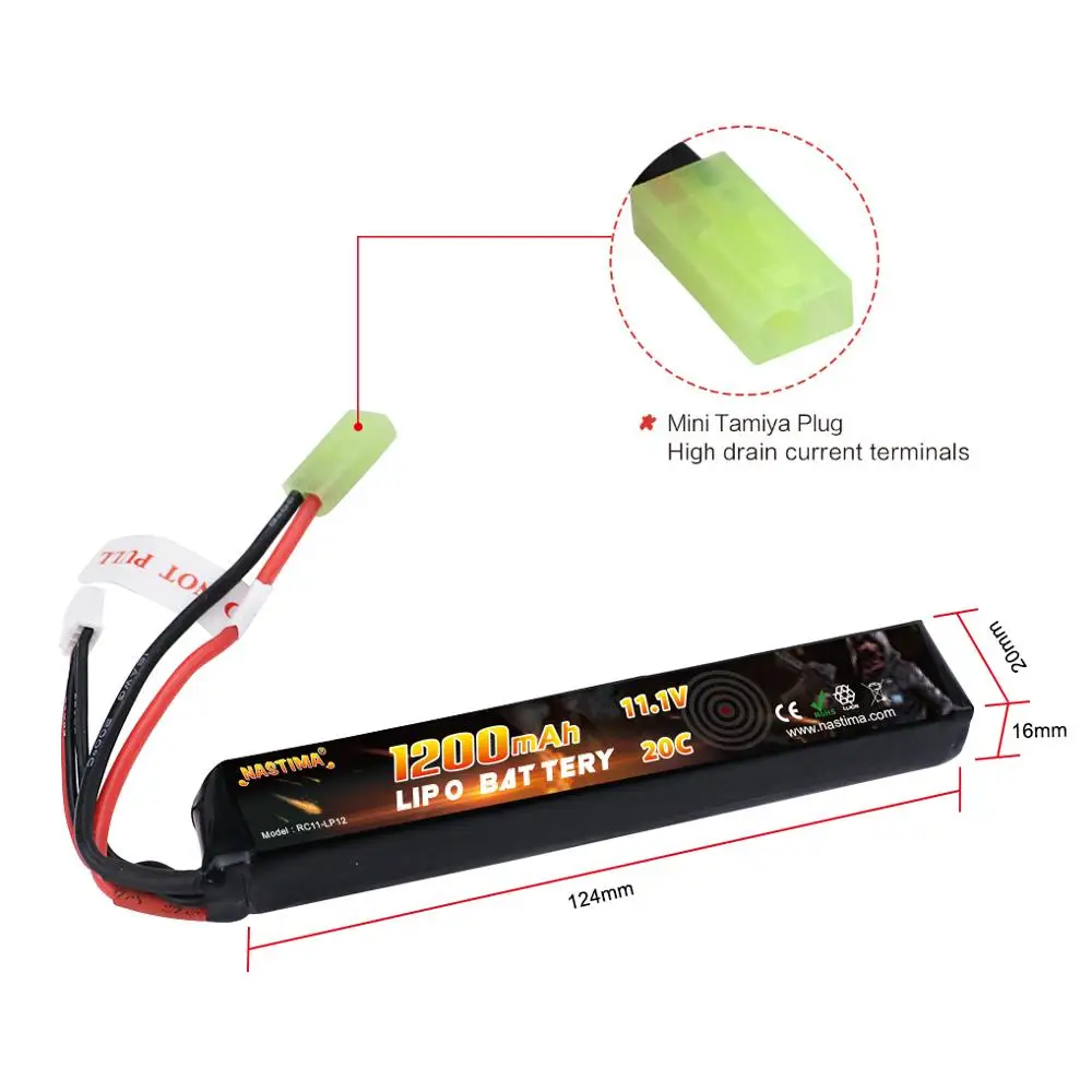 Nastima LiPo 11,1 V 1200mAh 20C Max 50C 3S страйкбол аккумулятор для пистолетов мини Tamiya или Deans-T штекер RC модель вертолет Квадрокоптер