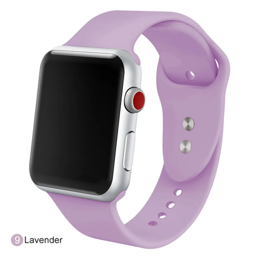 H Мягкий силиконовый ремешок для часов для Apple Watch series 5 38 мм 42 мм сменный ремешок на запястье для i watch Series 1 2 3 4 5 новейший - Цвет: H