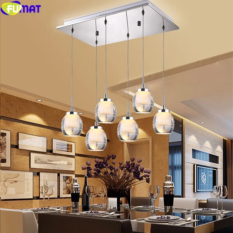 

FUMAT Stainless Steel Acrylic 3 or 5 Lights Ceiling Lamps LED Modern Chandelier Hanging Light Fixture For Dining Room Kitchen
