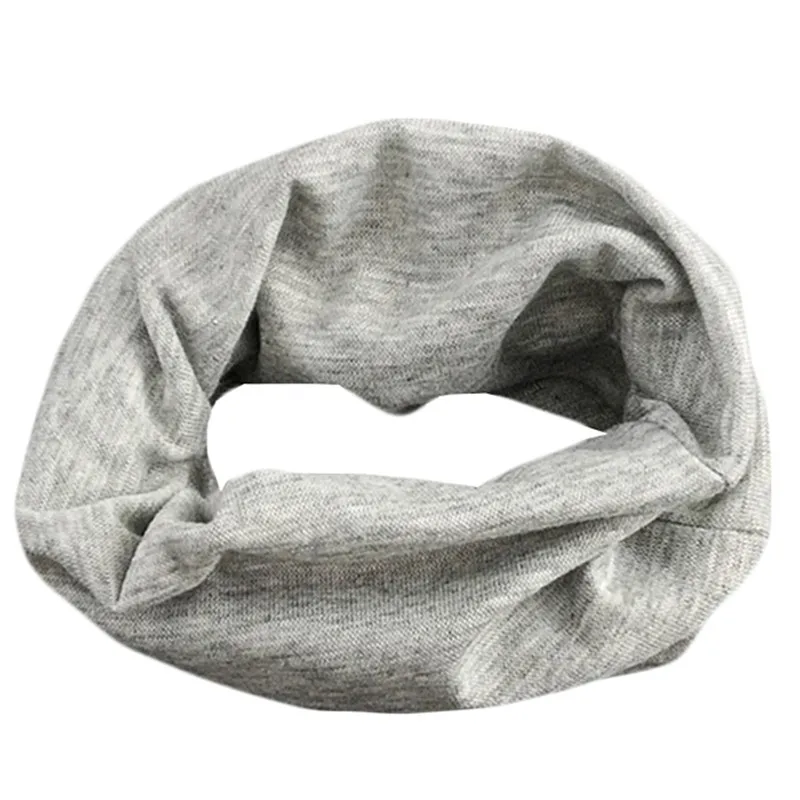 gray scarf Новая весенне-Осенняя детская шапка, комплект для мальчиков и девочек, шарф, зимний теплый шейный платок, детские вязаные шапки, комплекты с воротником, хлопковые детские шапки, шарф - Цвет: gray scarf
