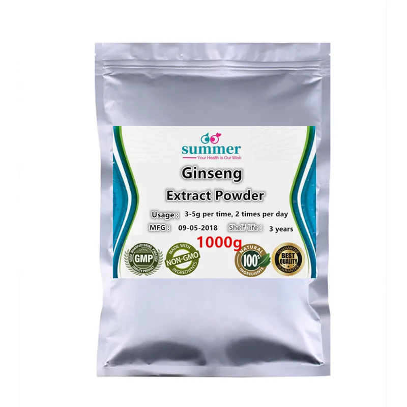 1000g 100-1000 г чистый красный женьшень, экстракт радиксингрубры порошок для улучшения мозга, физической активности и иммунной функции - Цвет: 1000g