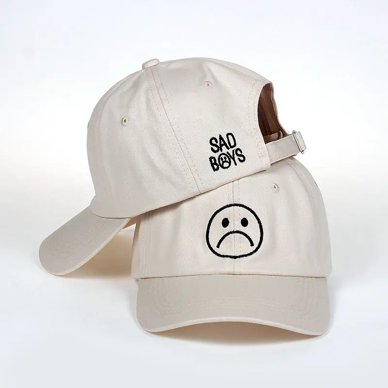 Sad Boys dad шляпа Регулируемый хлопок Harajuku Скейтборд Шапки плач лицо бейсбольная