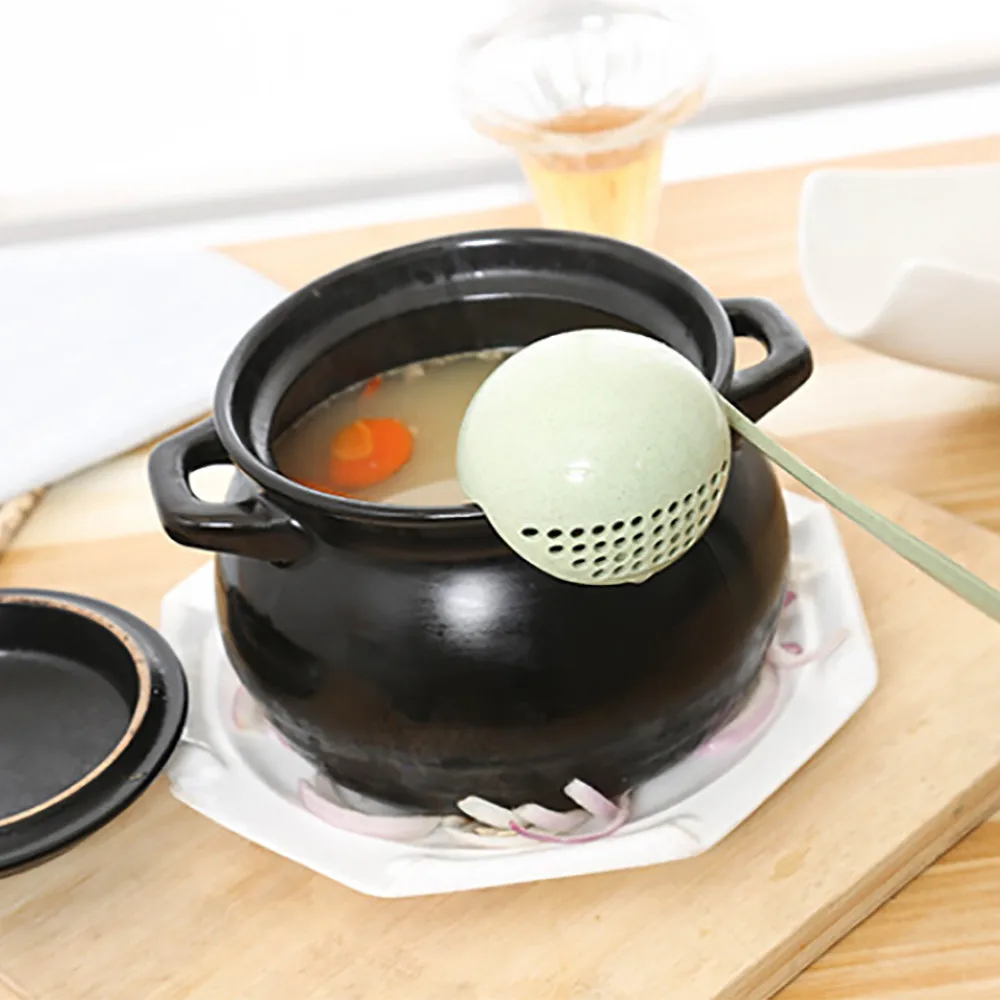2 in 1 Multifunctional Soup Spoon Colander Plastic Long Handle Creative Porridge Kitchen Heat Resistant Tool Home Life #45 | Дом и сад