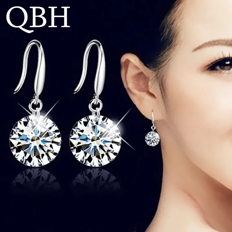 

Hot Selling Lady Elegant Fashion Noble Zircon Crystal Dangle Drop Earrings For Women Jewelry Dainty Boucle Mujer Brincos