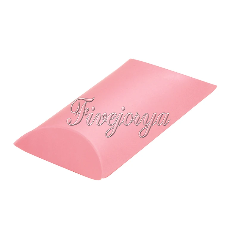 lignt pink 50 шт. коробочка для конфет, в форме подушечки ПВХ картон 5-8 конфет емкость Свадебные украшения сладости Подарочный мешочек красочный - Цвет: lignt pink