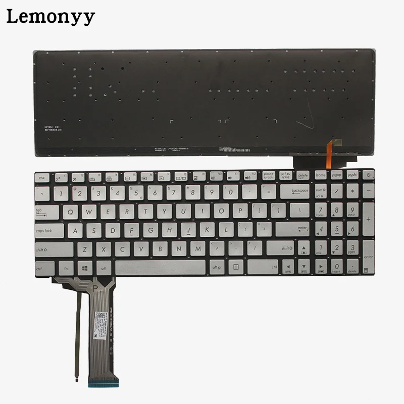 SILVER США подсветкой Клавиатура для ноутбука ASUS GL552 GL552J GL552JX GL552V GL552VL GL552VW N552VW N552VX G771JM G771JW красный/серебристый - Цвет: SILVER