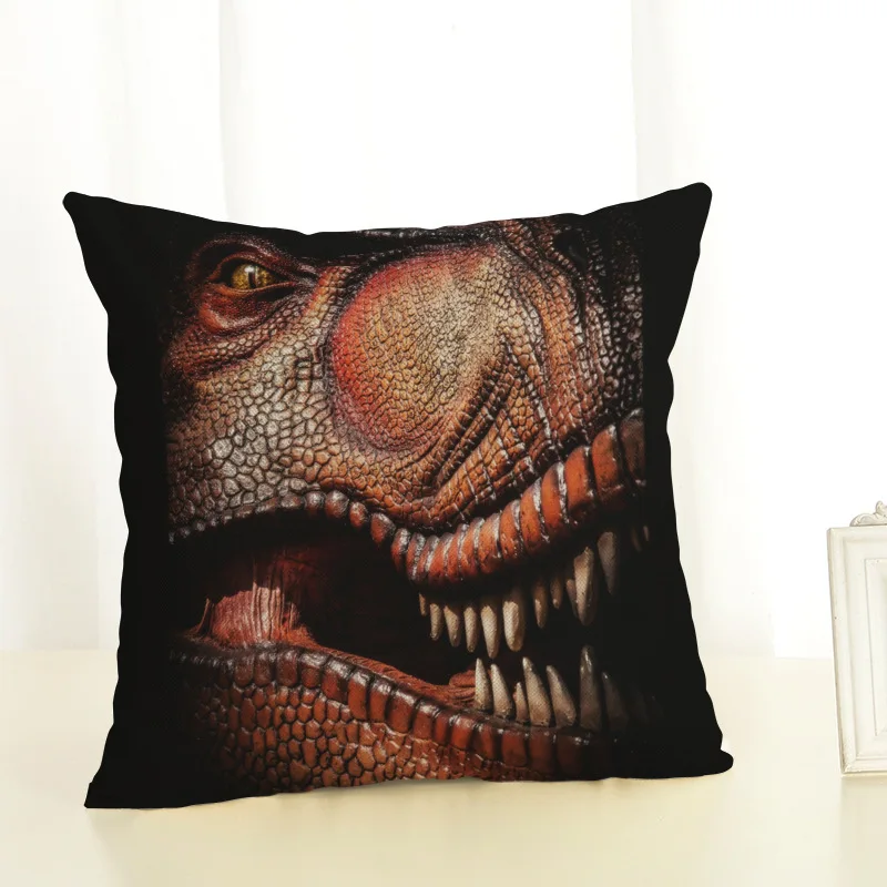 Cushion Cover Наволочка для подушки 45x45 см Наволочки домашний декор животных Динозавр Тираннозавр Рекс Печать Хлопок Лен наволочки - Цвет: Cushion Cover