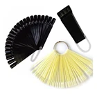 1 Набор ложных кончиков для дизайна ногтей, дизайн вентилятора, прозрачный натуральный черный цвет, тренировочная палитра, инструменты для маникюра SA386