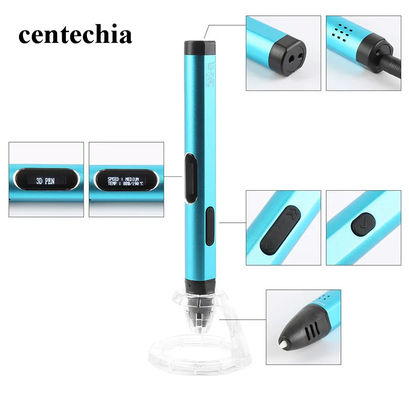 Высокое качество 3D печать pen1.75mm ABS/PLA Smart 3D рисунок пером перо+ нити+ адаптер творческий подарок для дети Дизайн живопись