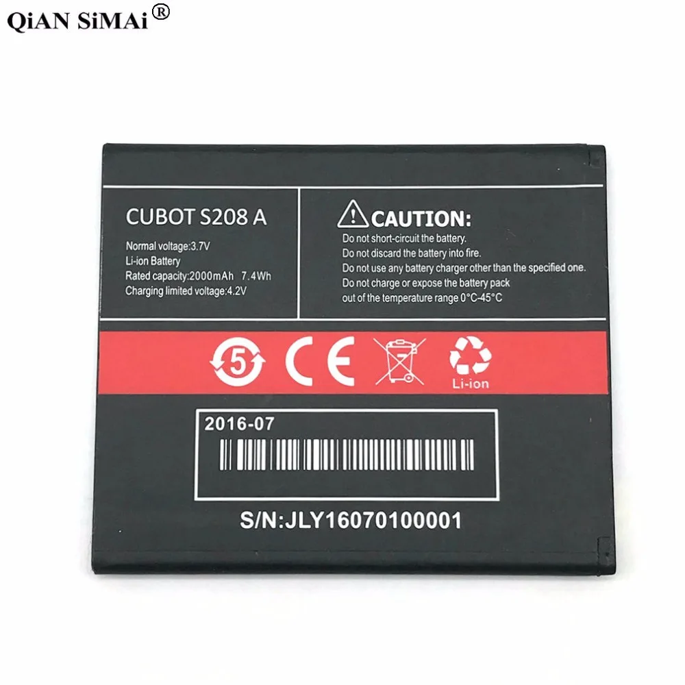 Новый высококачественный аккумулятор 2000 мАч для телефона CUBOT S208 A|battery for|2000mah