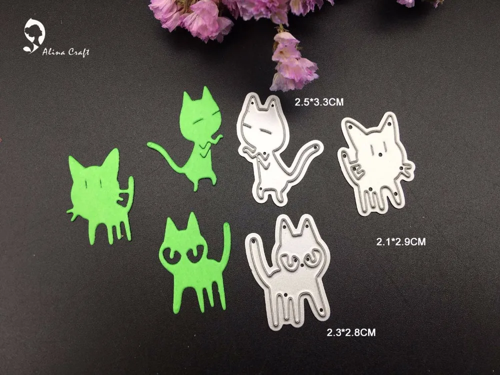 Металлические Вырубные штампы 3 шт. wacky boogie cat navi для скрапбукинга альбома бумаги